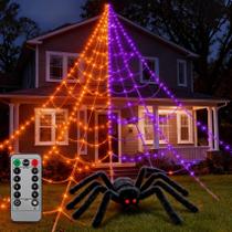 Outdoor Spider Web Lights Gavoyeat 5m 250LED com temporizador de 8 modos