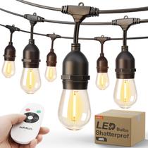Outdoor String Lights, complemento de 15 lâmpadas, temporizador inquebrável de 14,6 m
