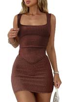 Outfit CHYRII Womens Sexy Summer, 2 peças de café com gola quadrada