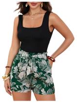 Outfit feminino BEAUDRM, 2 peças, floral, boho, verde claro Outfit feminino BEAUDRM, 2 peças, floral, boho, verde claro
