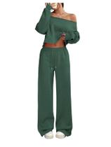 Outfit feminino SOLY HUX, 2 peças, blusa curta e calça Outfit feminino SOLY HUX, 2 peças, blusa curta e calça