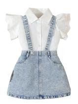 Outfit MakeMeChic Toddler Baby Girl, 2 peças, camisa e saia Outfit MakeMeChic Toddler Baby Girl, 2 peças, camisa e saia