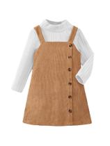Outfit MakeMeChic Toddler Baby Girl, outono, inverno, 6 anos, cáqui