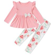 Outfit SANMIO Toddler Girl Ruffle Top Floral Pants 12-18M rosa