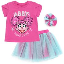 Outfit Sesame Street Abby Cadabby Camiseta Skirt Scrunchie 24M