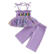 Outfit: vestido regata e calça Kayotuas Toddler Girl Mardigras