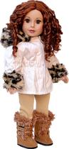 Outfit Winter Fun Ivory Parka com leggings e botas para boneca de 18"