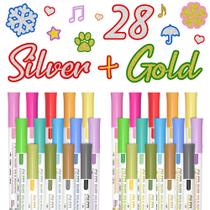 Outline Markers Shuttle Art, pacote com 28 cores prateadas e douradas Outline Markers Shuttle Art, pacote com 28 cores prateadas e douradas
