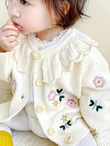 Outono e inverno bebê malha cardigan bebê menina topos criança inverno estilo bebê camisola quente Outono e inverno bebê malha cardigan bebê menina topos criança inverno estilo bebê camisola quente