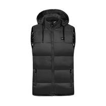 Outono e inverno casual slim fit comum com capuz gola alta zíper bolsa de escavação colete de aquecimento de cor sólida