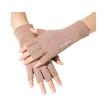 Outono inverno cor sólida semi-dedo luvas curtas alemão veludo touchscreen metade dedo luvas