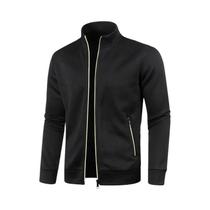 Outono inverno masculino zíper malha mangas compridas fino cashmere moda top suéter casaco