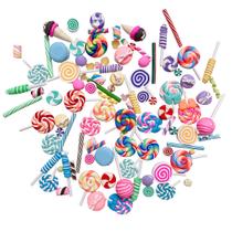 Outro conjunto de 100 peças de Mini Candy Lollipop Toys, argila de polímero