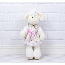 Ovelha fufy de pelucia 22 cm - vestido com lese floral