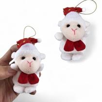 Ovelha Natalina Gorro Cachecol Vermelho Fofinha Enfeite 8cm Ovelha Natalina Gorro Cachecol Vermelho Fofinha Enfeite 8cm