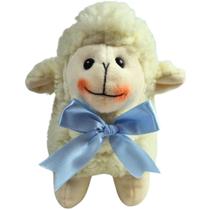 Ovelha Redonda Laço Azul Pelúcia Fofinha Decoração Nicho Pelúcia Menino Menina Presente Bebe