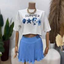 Over Summer, camisa feminina moda 100% algodão novidade roupas femininas Over Summer, camisa feminina moda 100% algodão novidade roupas femininas