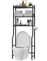 Over The Toilet Storage Banheiro de metal de 3 camadas Livilord preto Over The Toilet Storage Banheiro de metal de 3 camadas Livilord preto