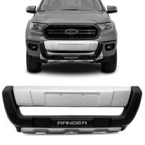 Overbumper Ford Ranger 2017 2018 2019 Protetor Front Frontal Preto e Prata com Grafia - Dfender