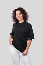 Oversized Confort Gola Alta Feminina100% Algodão Manga Curta Preta Wild World Oversized Confort Gola Alta Feminina100% Algodão Manga Curta Preta Wild World