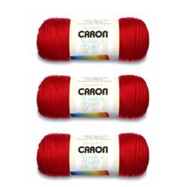Ovillo Caron Simply Soft Rojo Paquete de 3 510 g Acrílico Peso Medio Ovillo Caron Simply Soft Rojo Paquete de 3 510 g Acrílico Peso Medio