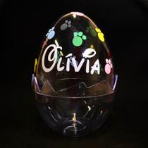 Ovo Acrílico Personalizado Patas de Coelho Transparente P - 01 unidade - Rizzo