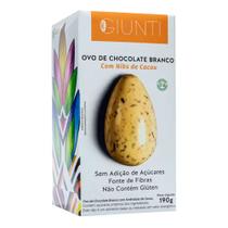 Ovo de Chocolate Branco Giunti Sem Açúcar e Sem Glúten NIBS 190g - Carob House