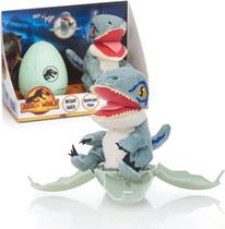 Ovo de Dinossauro Velociraptor Azul Jurassic World Drop 'n Pop