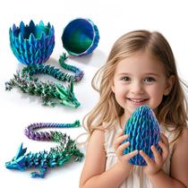 Ovo de dragão impresso em 3D de Dak Haan, ovos de dragão com interior de dragão, brinquedo Surprise Dragon Egg, dragão 3D de cristal totalmente articulado de 15", ovos de dinossauro Cool Animals para meninos de 5 a 6 a 12 anos, crianças e meninas