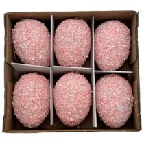 Ovo de Páscoa Decorativo para Pendurar - Rosa - 6 unidades - Rizzo