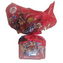 Ovo de Páscoa Liga da Justiça Vem uma Maleta Vermelha Heroínas Justice League 100g Chocolate ao Leite com Pastilhas