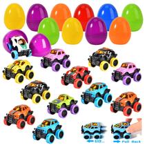 Ovo de Páscoa recheado com Pull Back Monster Car Trucks, pacote com 12