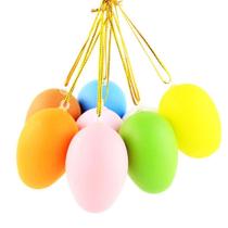 Ovos de brinquedo pendentes, 10 peças de plástico colorido de simulação para crianças Ovos de brinquedo pendentes, 10 peças de plástico colorido de simulação para crianças