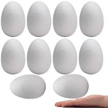 Ovos de espuma artesanal Crafare 4,5", pacote com 10 unidades, brancos, lisos, faça você mesmo Ovos de espuma artesanal Crafare 4,5", pacote com 10 unidades, brancos, lisos, faça você mesmo