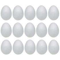Ovos de espuma Crafjie, 15 peças, 8 cm, ovos brancos de espuma artesanal para artesanato