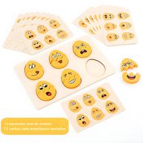 Ovos De Madeira Com Expressões Faciais Para Crianças, Brinquedo Montessori, Quebra-Cabeças De Ovos De Madeira Com Expressões Faciais Para Crianças, Brinquedo Montessori, Quebra-Cabeças De