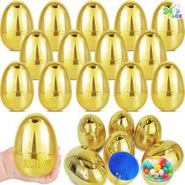 Ovos de Páscoa AMENON 24 peças de plástico dourado de 8 cm preenchíveis Ovos de Páscoa AMENON 24 peças de plástico dourado de 8 cm preenchíveis