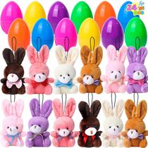 Ovos de Páscoa cheios de brinquedos de pelúcia JOYIN com coelhinhos de pelúcia x24 crianças