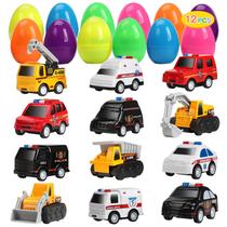 Ovos de Páscoa cheios de carros de liga leve, pacote com 12, Cute Stone Ovos de Páscoa cheios de carros de liga leve, pacote com 12, Cute Stone