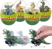 Ovos de Páscoa com carros dobráveis de dinossauro para crianças, pacote com 4 Ovos de Páscoa com carros dobráveis de dinossauro para crianças, pacote com 4