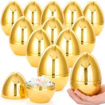 Ovos de Páscoa dourados Jumbo JOYIN, 6 polegadas, metálicos, 12 unidades Ovos de Páscoa dourados Jumbo JOYIN, 6 polegadas, metálicos, 12 unidades