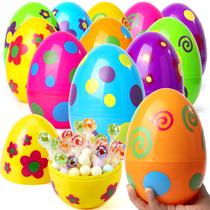 Ovos de Páscoa impressos JOYIN em plástico jumbo de 6 polegadas, 12 unidades Ovos de Páscoa impressos JOYIN em plástico jumbo de 6 polegadas, 12 unidades