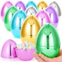 Ovos de Páscoa JOYIN metálicos de 6 polegadas, 12 peças de plástico preenchível Ovos de Páscoa JOYIN metálicos de 6 polegadas, 12 peças de plástico preenchível