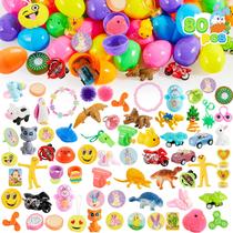 Ovos de Páscoa JOYIN pré-preenchidos com brinquedos e adesivos, 80 pacotes Ovos de Páscoa JOYIN pré-preenchidos com brinquedos e adesivos, 80 pacotes