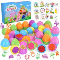 Ovos de Páscoa Kiddelo pré-preenchidos com brinquedos e carimbos, pacote com 24