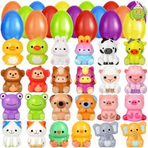 Ovos de Páscoa OCHIDO preenchidos com brinquedos Animal Squeeze, pacote com 24