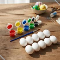 Ovos De Páscoa Para Colorir Tinta e Pincel Ovinhos Divertidos Diversão Criança 9 Ovinhos Para Pintar Decorativo