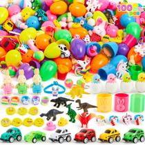 Ovos de Páscoa pré-cheios JOYIN 100 unidades com brinquedos e adesivos Ovos de Páscoa pré-cheios JOYIN 100 unidades com brinquedos e adesivos