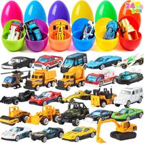 Ovos de Páscoa pré-cheios JOYIN com 24 carros fundidos sob pressão para meninos