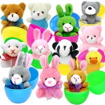 Ovos de Páscoa pré-cheios ZMCINER 12 com brinquedos de pelúcia para crianças